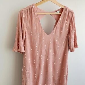 Gentle Fawn Blush Dress with White Accents